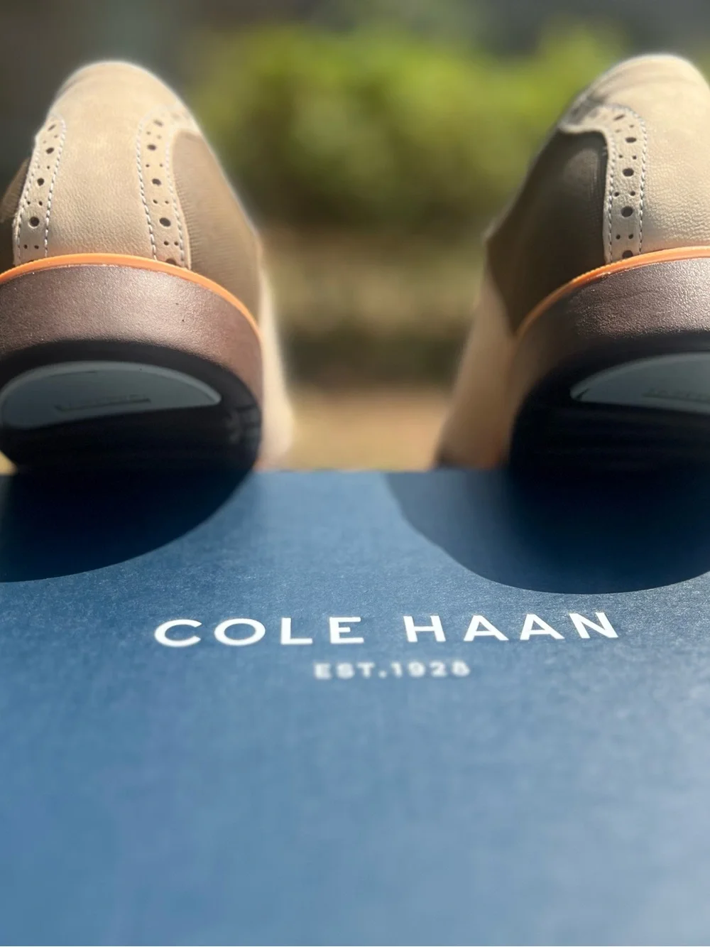 Cole Haan Two-Tone Tan and Beige Derby Oxfords